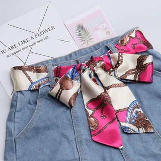 絲巾細腰帶女，裝飾連衣裙，簡約百搭絲綢佈腰帶，配裙子時尚牛仔褲腰帶