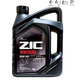 오일마트 지크 SK ZIC X8000 CK-4 10W40 4리터 유로6 디젤 합성엔진오일, 1개