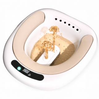 노븐 가정용 좌욕기 임산부 무선 버블 온도측정 대야 라이프아도너, 화이트 베이지