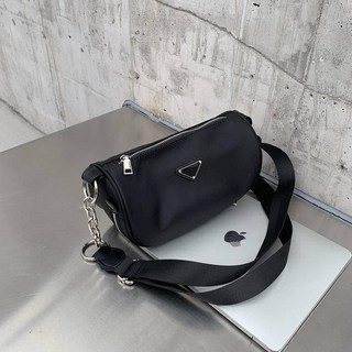 斜背包 隨身小包 尼龍防水包 女包 側背包 韓版百搭, 黑色, 黑色