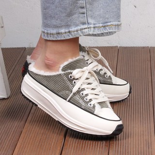 CCromance-18 골덴 털 뮬 스니커즈 코듀로이 블로퍼 여성 슬리퍼 단화 국내제작