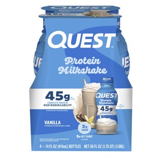 QUEST NUTRITION 香草蛋白奶昔 4入, 1個, 1.66L