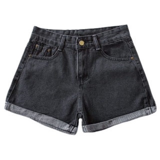 小蘭優購 高腰顯瘦A字牛仔短褲 韓版時尚