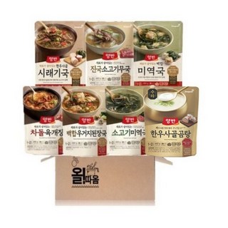올따옴 동원 양반 즉석국 7종 1개세트 (한우사골시래기+진국소고기무국+백합미역국+차돌육개장+백합우거지된장+소고기미역+수라한우사골곰탕), 1세트, 3220g