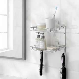 리빙 무타공 스테인리스 욕실 선반, 1개, 일반