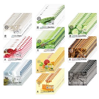 듀이 에센스 마스크팩 100매 25ml/달팽이 콜라겐 알로에베라 오이 홍삼 진주 산양유 로얄젤리 비타민 참숯, 1개