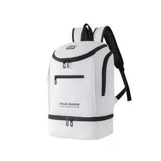 旅行季節背包 大容量 防水雙肩運動包, 白