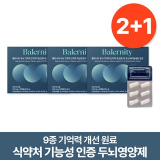 밸러니티 9종기능성 두뇌영양제 기억력 인지력 개선 포스파티딜세린 은행잎추출물 징코, 90정, 3개