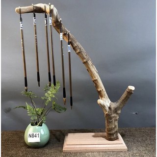 원목 장식품 필기구 붓걸이 받침대 붓진열대 모필 서예 캘리그래피 문방구 문방사우 사군자 화선지 붓걸이 벼루 먹 서예도구 학습도구 연습용 학생용 초보자용 붓걸이 입문용 전시 보관, N755, 1개