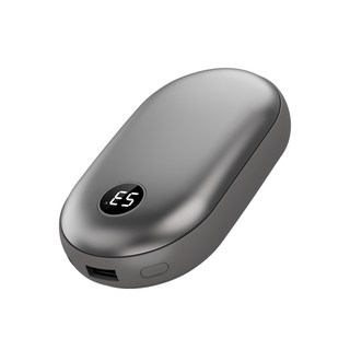 10000mAh 손난로 보조배터리 2in1 휴대용 핫팩 겸용 C타입 고속충전, 그레이, 어디나