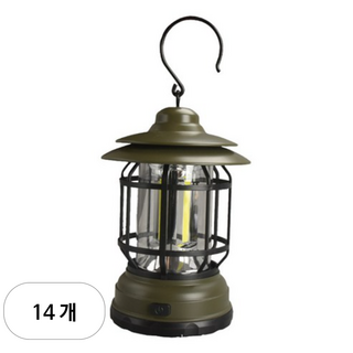 티지 건전지형 레트로 차박 캠핑 텐트 램프, 14개, 아미 그린