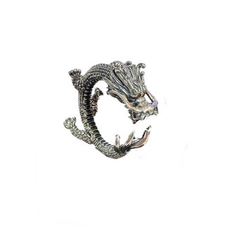 霸氣銀龍戒指，個性龍紋設計，男女皆宜時尚戒指