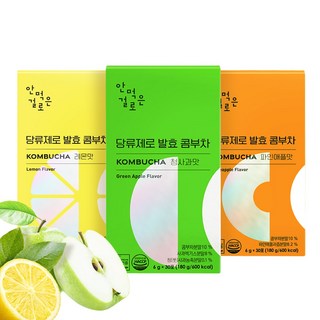 안먹은걸로 당류제로 발효 콤부차 [청사과 레몬 파인애플] 3가지맛 90포, 90개, 1개입