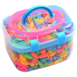波普珠無繩串珠玩具組，兒童益智DIY手工串珠，培養創造力與手眼協調