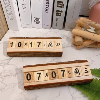 木質大號手翻日曆 星期款 實木日式雜貨仿舊日曆 萬年曆 木質台歷 桌面擺件 拍攝道具 桌曆 交換禮物, 1個, 木質色