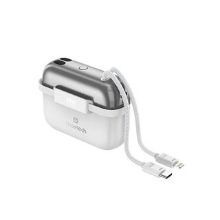 Choetech B812 30W 雙線自帶線行動電源 適用蘋果安卓, 銀色