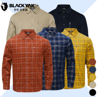 블랙야크 셔츠 아웃도어 캐주얼 체크무늬 등산복 남성