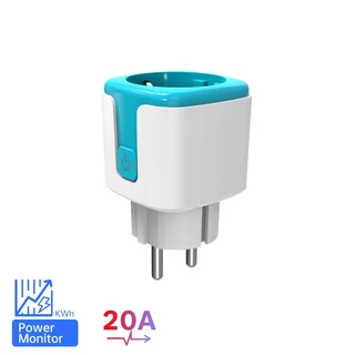 SIXWGH 스마트 홈 소켓 WiFi 16A/20A EU Tuya 원격 제어 타이머 전력 모니터 음성 Google Alexa, 01 2, 01 웜 화이트, 01 20A WIFI blue