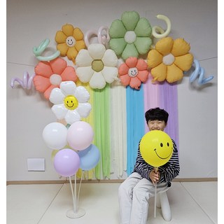 꽃풍선 파티스트리머 어린이날풍선 어린이집 학교 교회 포토존 장식 세트, 1세트