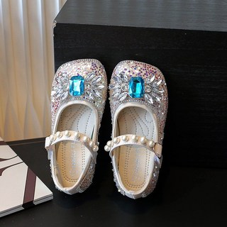 女童 水晶 亮片 娃娃鞋