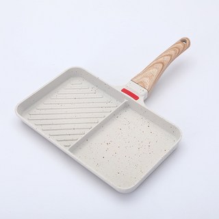 麥飯石不粘鍋 平底煎鍋 圓形早餐鍋 煎蛋鍋 牛排漢堡鍋, 1個, 款式七,默認項