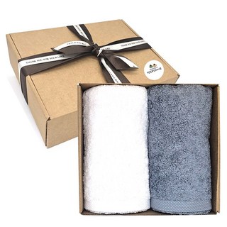 송월타올 호텔수건 40수 라피네200g 2매 답례 선물세트, 청회색, 1세트