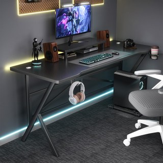 Kipnos 책상 컴퓨터책상 게이밍책상 컴퓨터 책상 세트 게이밍 책상 컴퓨터 책상 다기능 다용도 책상 선반, 블랙