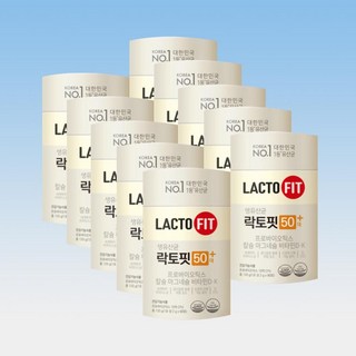종근당 건강 락토핏 50대 플러스 장건강 뼈건강 프로바이오틱스 60포 10통 10개월분, 120g, 10박스