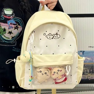 可愛學院風書包 女學生雙肩背包 透明追星痛包
