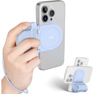 자석 스마트폰 촬영 홀더 핸드 그립 핸들 스냅 온 폰 스탠드 삼각대 마운트 및 무선 셔터 리모컨 아이폰 16 15 14 13 12 프로 맥스 안드로이드 휴대폰 브이로그 영상, BLUE
