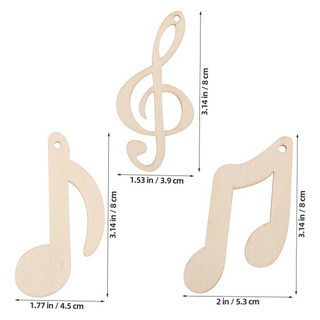 30개 음악 노트 모양 나무 조각 매끄러운 표면의 튼튼한 목재 공예 재료 DIY 걸이 장식용 나무 조각, 01 other