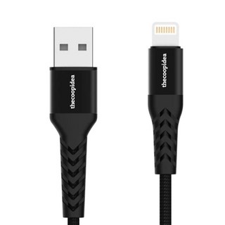 thecoopidea MFI認證 1.2M USBA to Lightning 快充傳輸線 LC06尼龍編織耐用升級, 黑色,1.2M, 1個