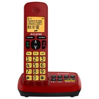 ALCATEL 阿爾卡特 中文顯示數位無線答錄電話 TA500TW 大按鍵 中文介面 無線電話, 1個