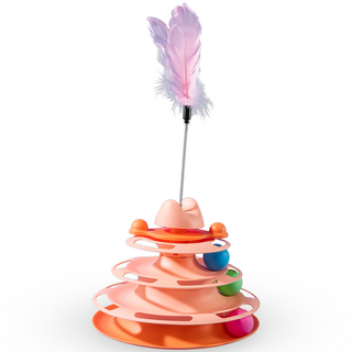 페키움 빙글빙글 사냥놀이 고양이 장난감 낚시대, 오렌지, 1개