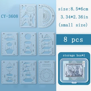 수학 기하학 함수 그래프 도형 그리기 자용 다기능 자 세트 8개, 02 3608