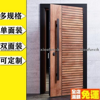 熱銷復古把手 門拉手 不銹鋼大門拉手戶外別墅單面嵌對明裝雙開玻璃門方形金屬把手黑色, 1個, 單面裝方形拉手60cm,不銹鋼烤漆黑色