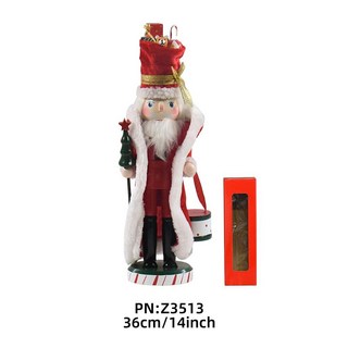 화이트 호두까기 인형 오르골 회전목마오르골, AF. 36cm 산타클로스