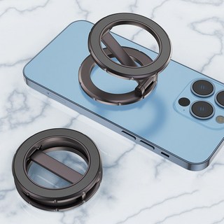 레드에셋 맥세이프 호환 그립 톡 핸드폰 거치대, 1개, 블랙