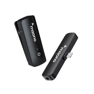 【MAONO閃克】ifive台灣獨家代理 蘋果MFI認證 收音無線領夾麥克風 防風抗噪, "現折1212優惠"一對一, 黑, ASK101-1