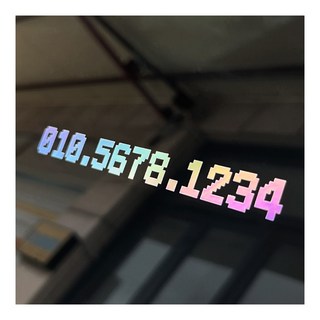 레트로픽셀 전화번호스티커 오토바이 주차번호데칼, 1개, 스몰+흰색