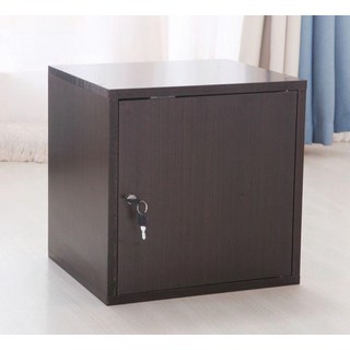 캐비닛 수납함 미니 사물함 락커 자물쇠 소형 수납장 서랍장 탱고우드 보관함 락커수납장, 4. 블랙월넛 자물쇠 있음 선반 있음