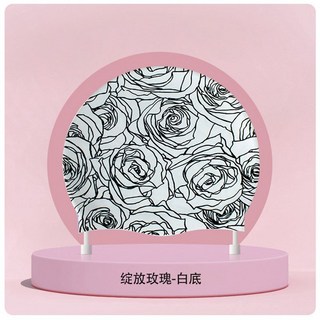 泳帽女士長髮加大硅膠護耳防水勒頭游泳帽成人新款專用印花大頭圍, YS-3綻放玫瑰白底（雙面印）, 1個