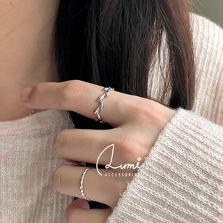 ALUMI S925純銀戒指 - 橄欖枝葉子造型開口戒