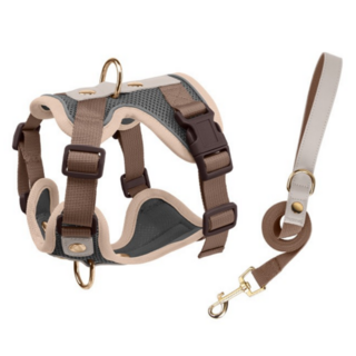 스노우윙 편안한 메쉬 강아지하네스, 스톤 그레이브라운