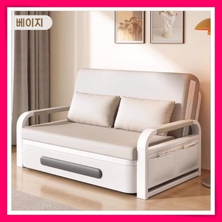 접이식 소파베드 수납형 다용도 쇼파 침대겸용 미니 거실 안방 매트리스 1인 2인, 3. 베이지 / 접이식 / 수납가능