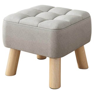 加厚坐墊實木小矮凳/換鞋凳 (加高26cm), 灰色, 1個