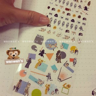 【Wenwens】 日本製 STAR WARS 星際大戰 行事曆手帳貼紙 黑武士白兵 R2-D2 C-3, 1個, 怪獸大學