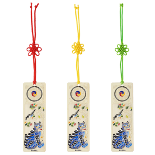 민화 호랑이 책갈피 호작도 북마커한국 전통 기념품, 3개, 호랑이와까치