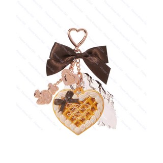 [플라워 노즈] 스위티 베어 컬렉션 미니 하트 모양 세팅 파우더 케이크 펜던트 - 메이크업용 반투명 피니싱 파우더, 1개, 02 쿠키