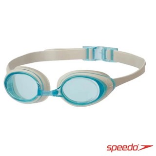 Speedo RECREATION CYCLONE2 休閒防霧後扣式泳鏡 抗UV 特價出清, 1個, 白/藍CYCLONE2
